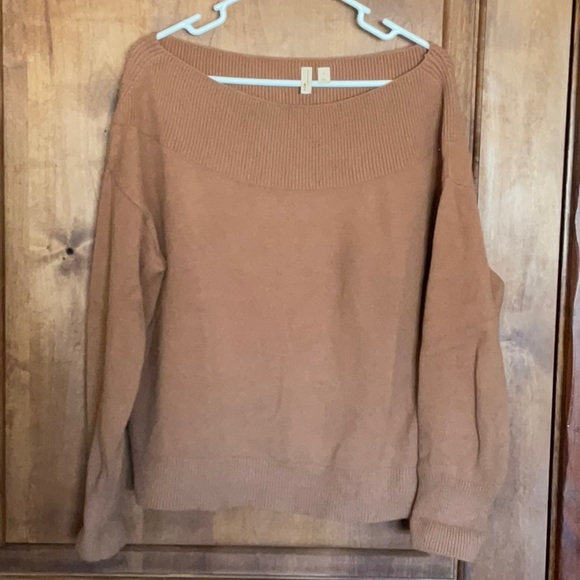 Moth by Anthropologie Rapsail Off-the-Shoulder Boatneck sweater. Size M. - Picture 3 of 5